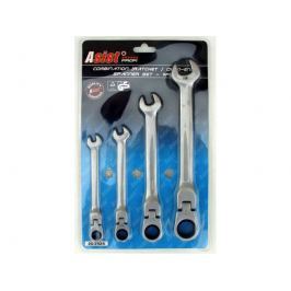 ASIST 20-2424 set kombinovaných kombinovaných (očko-ráčnových) klíčů, 4 ks