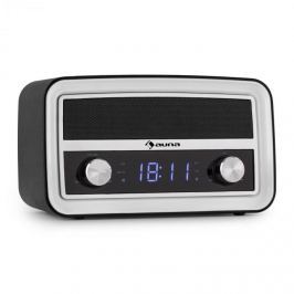 Auna Caprice RD, retro rádio budík, bluetooth, FM, USB, AUX, černý