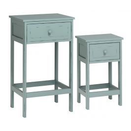 Sada 2 stolků s 1 zásuvkou Chatelet Blue Grey