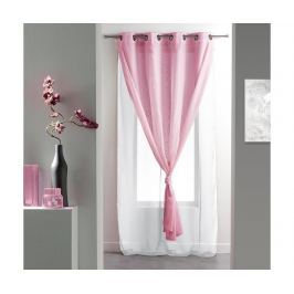 Dvojitá záclona Duni White & Pink 140x260 cm