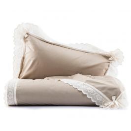Sada prostěradlo a 2 povlaky na polštáře Double Extra Percale Burrato Sand