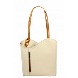 Béžová kožená kabelka Clarise Beige Camel Chiaro